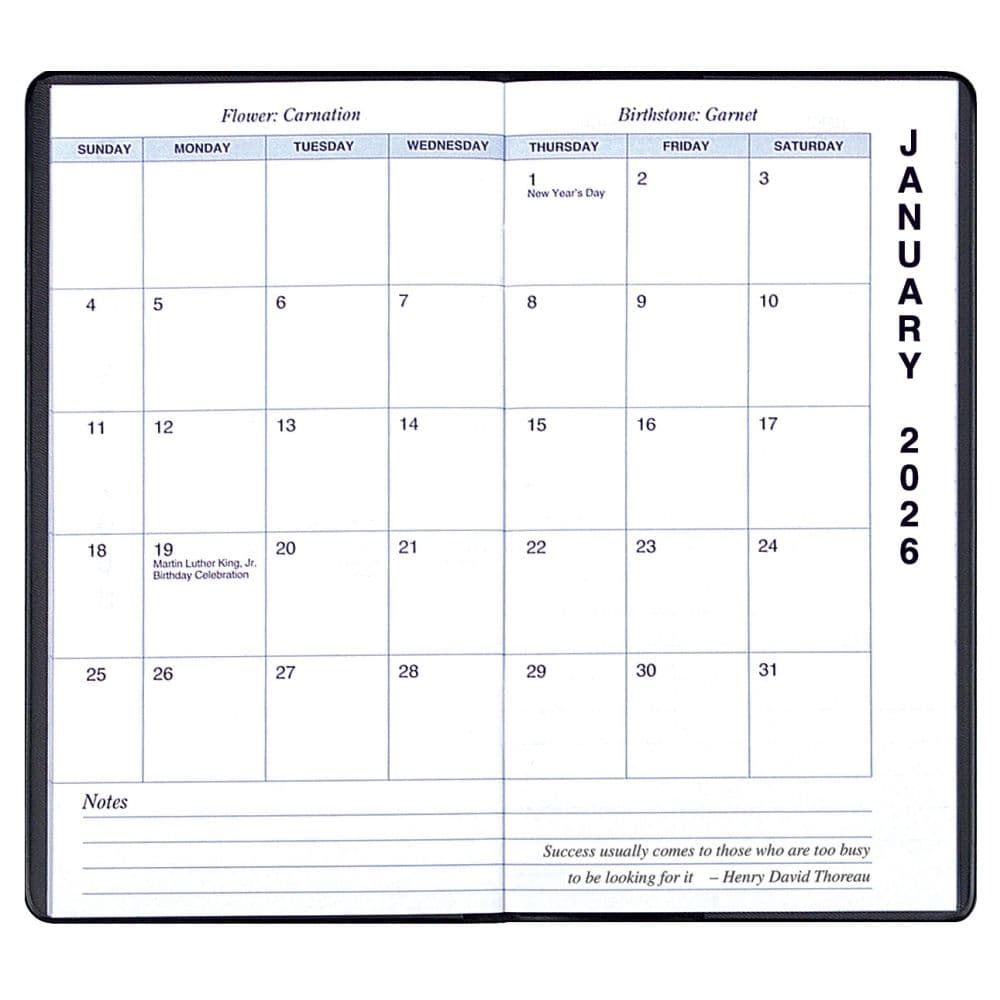 Black Monthly 2026 Pocket Planner First Alternate Image