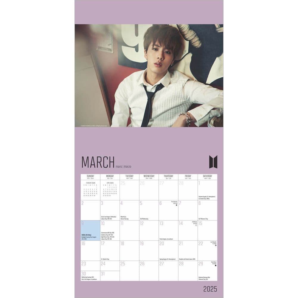 BTS 2025 Mini Wall Calendar Second Alternate Image