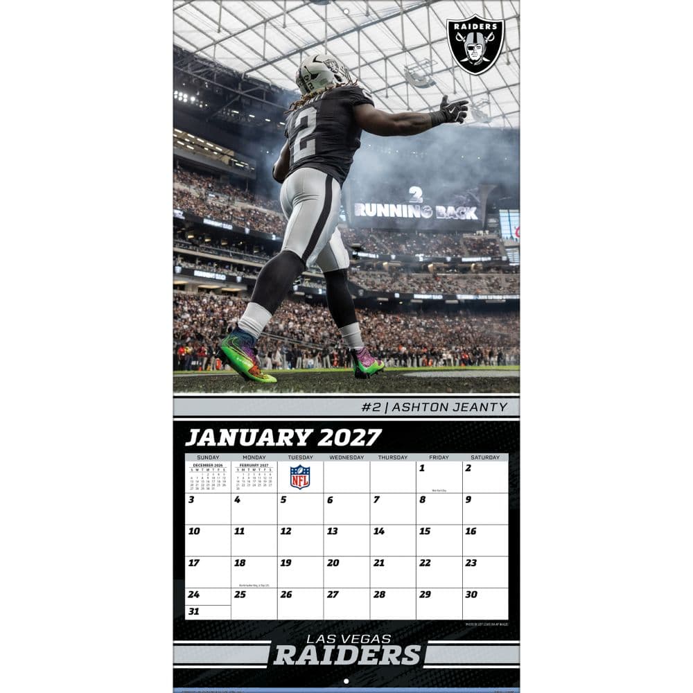 NFL Las Vegas Raiders 2027 Wall Calendar Third Alternate Image
