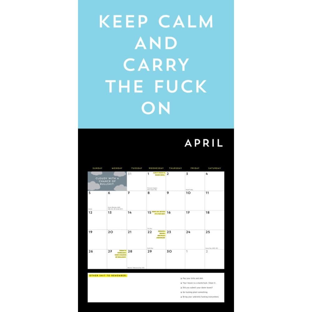 Fcking 2026 Wall Calendar Fifth Alternate Image