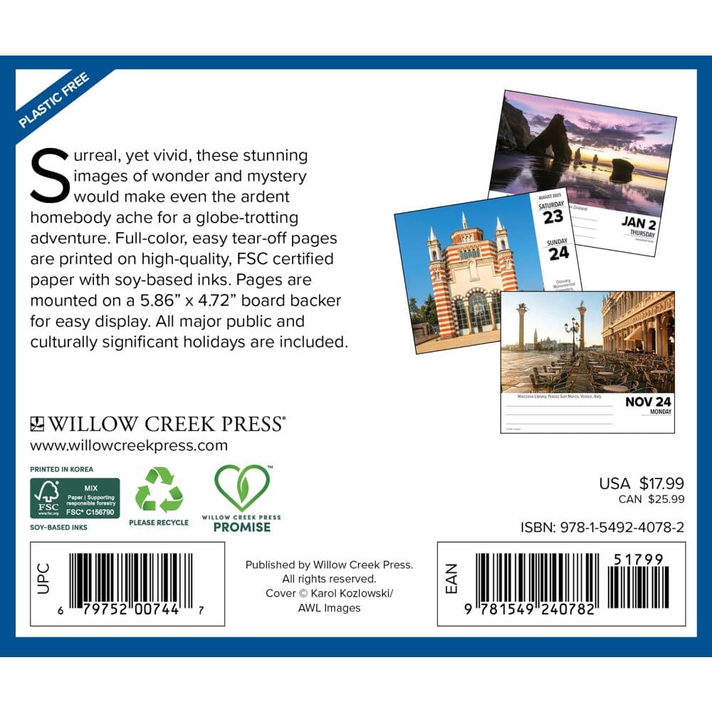 Daily Destinations 2025 Desk Calendar