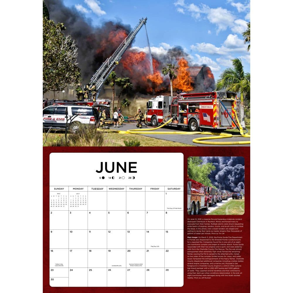 Fire Trucks in Action 2024 Wall Calendar Alternate Image 3