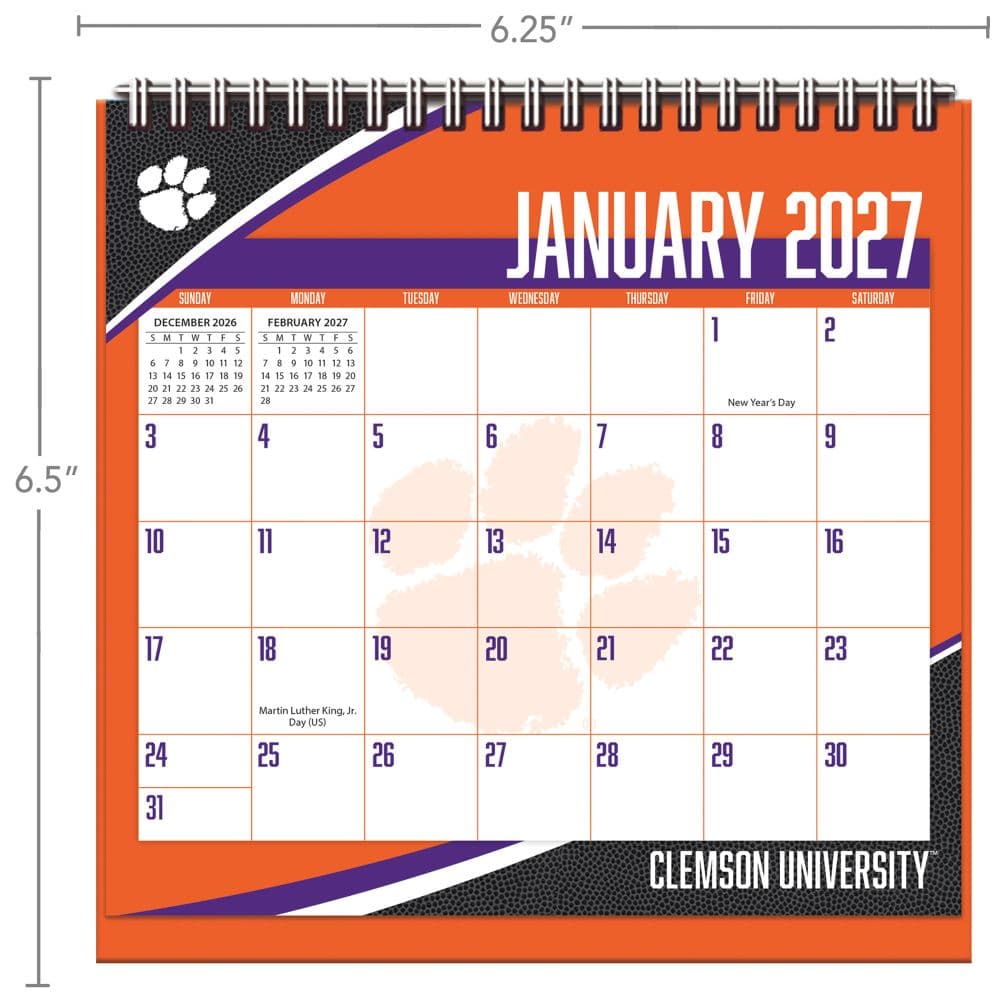Clemson Tigers 2027 Easel Desk Calendar Second Alternate Image
