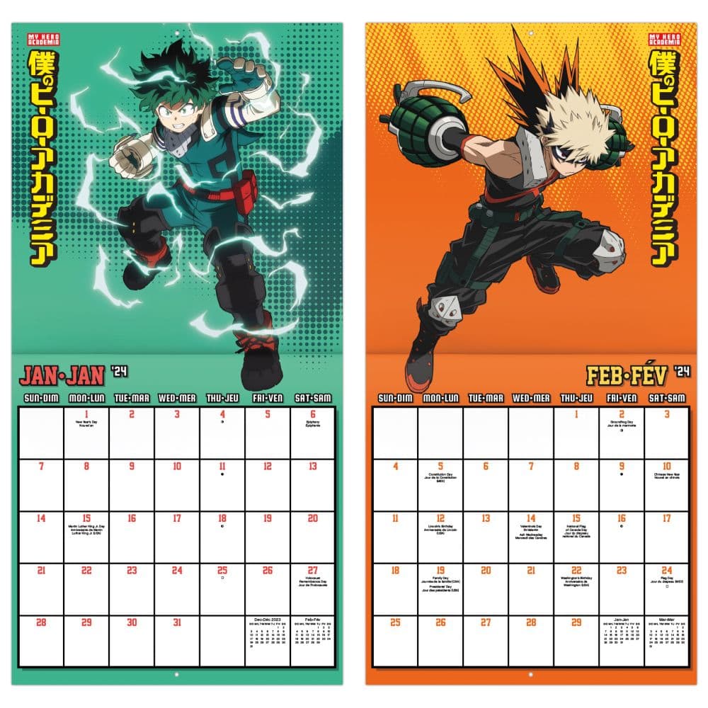 My Hero Academia 2024 Wall Calendar French