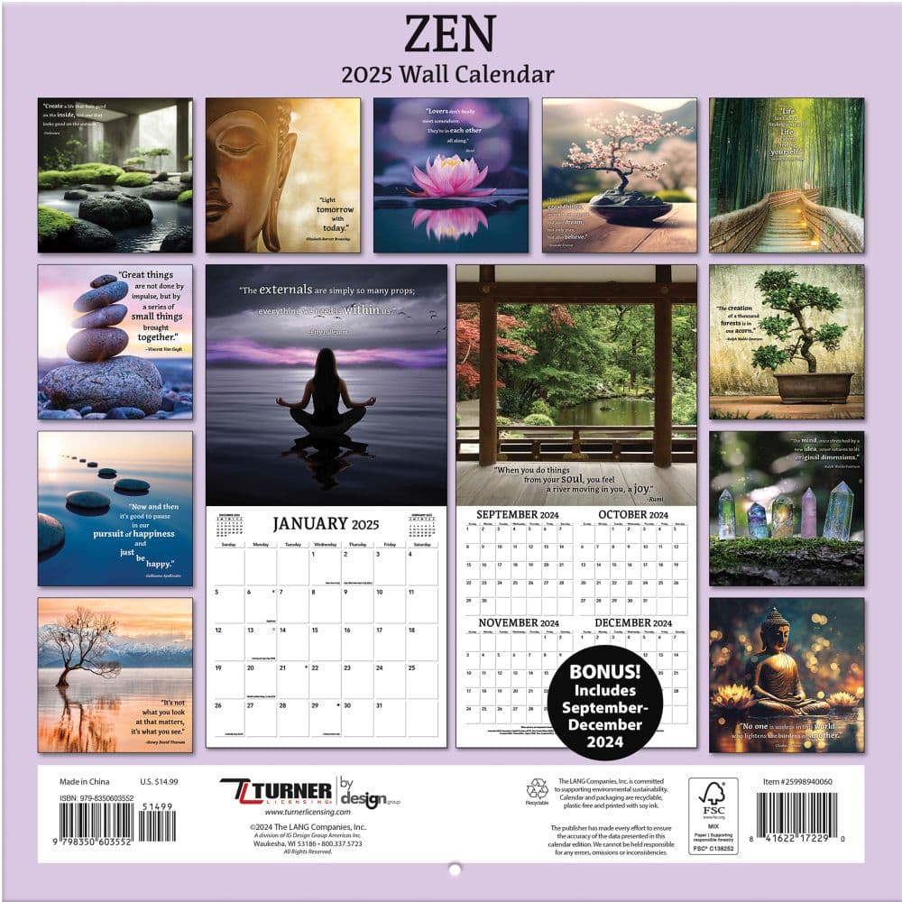 Zen Photo 2025 Wall Calendar First Alternate Image