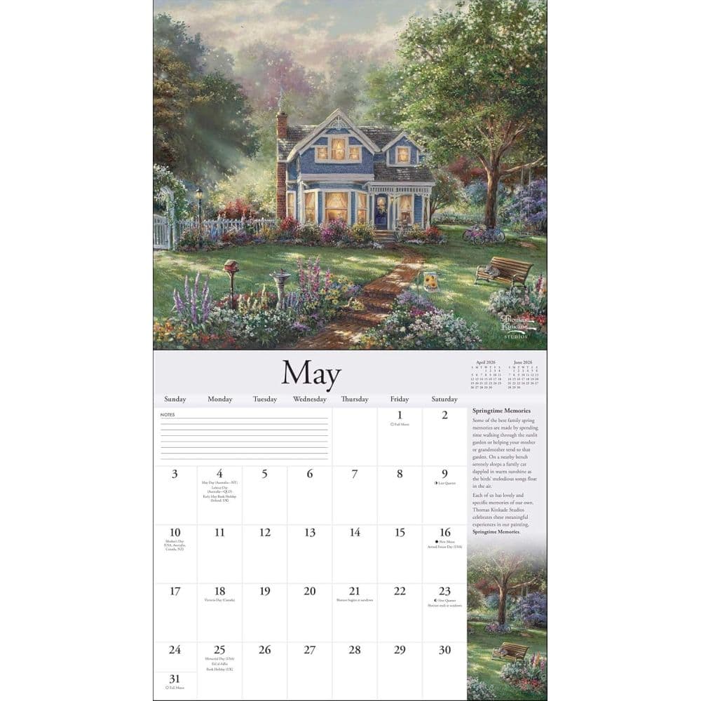 Thomas Kinkade Collectors Edition 2026 Wall Calendar Fourth Alternate Image