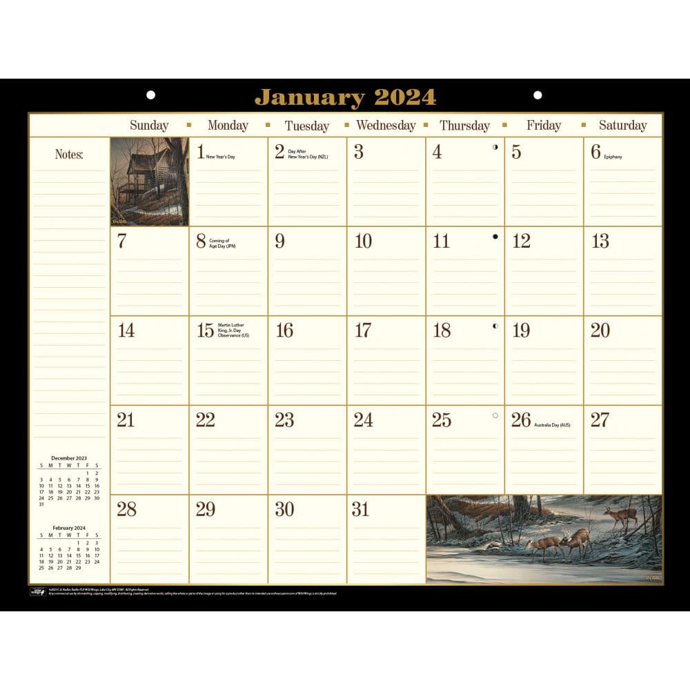 Terry Redlin 2024 Desk Pad Calendars