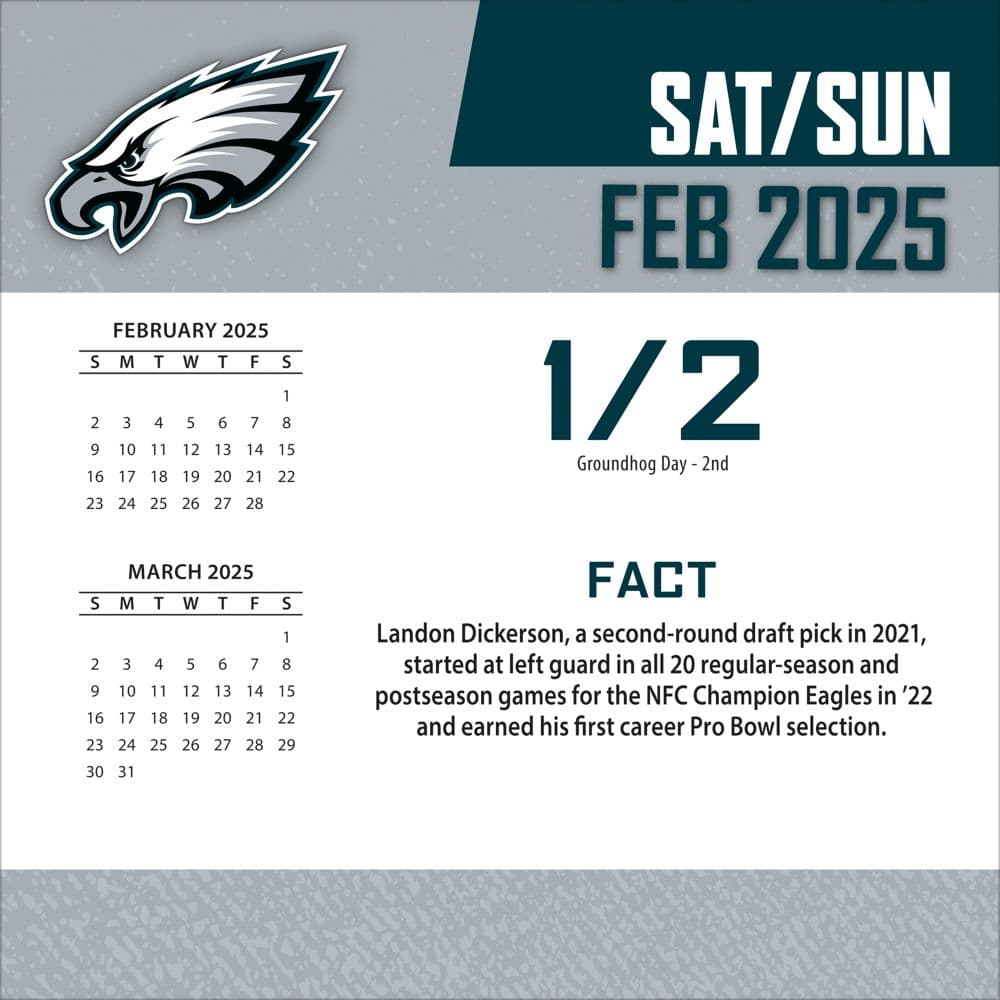 NFL Philadelphia Eagles 2025 Desk Calendar Second Alternate Image