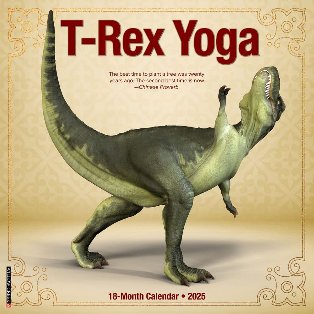 T-Rex Yoga 2025 Wall Calendar Main Product Image width=&quot;1000&quot; height=&quot;1000&quot;