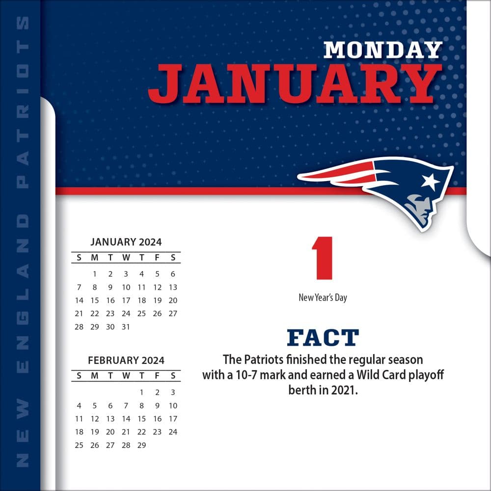 New England Patriots 2024 Desk Calendar Second Alternate Image width=&quot;1000&quot; height=&quot;1000&quot;