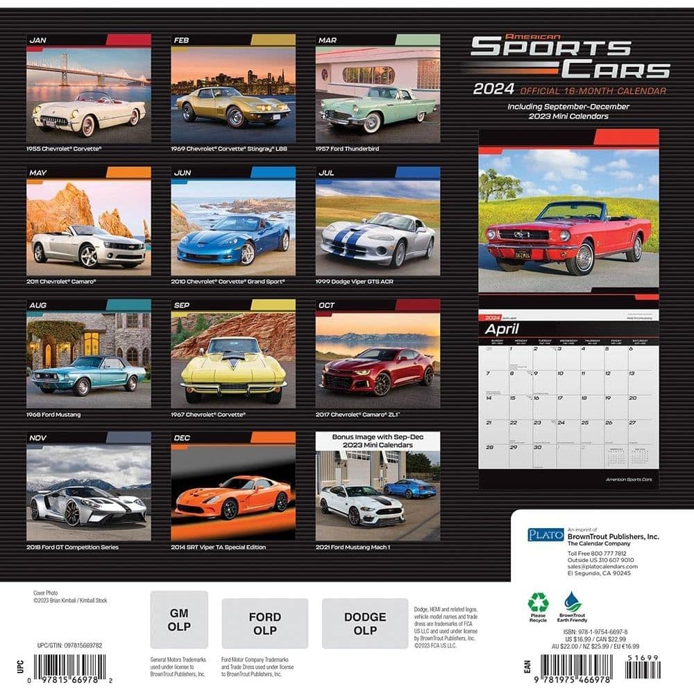 Sports Cars American 2024 Wall Calendar First Alternate Image width=&quot;1000&quot; height=&quot;1000&quot;
