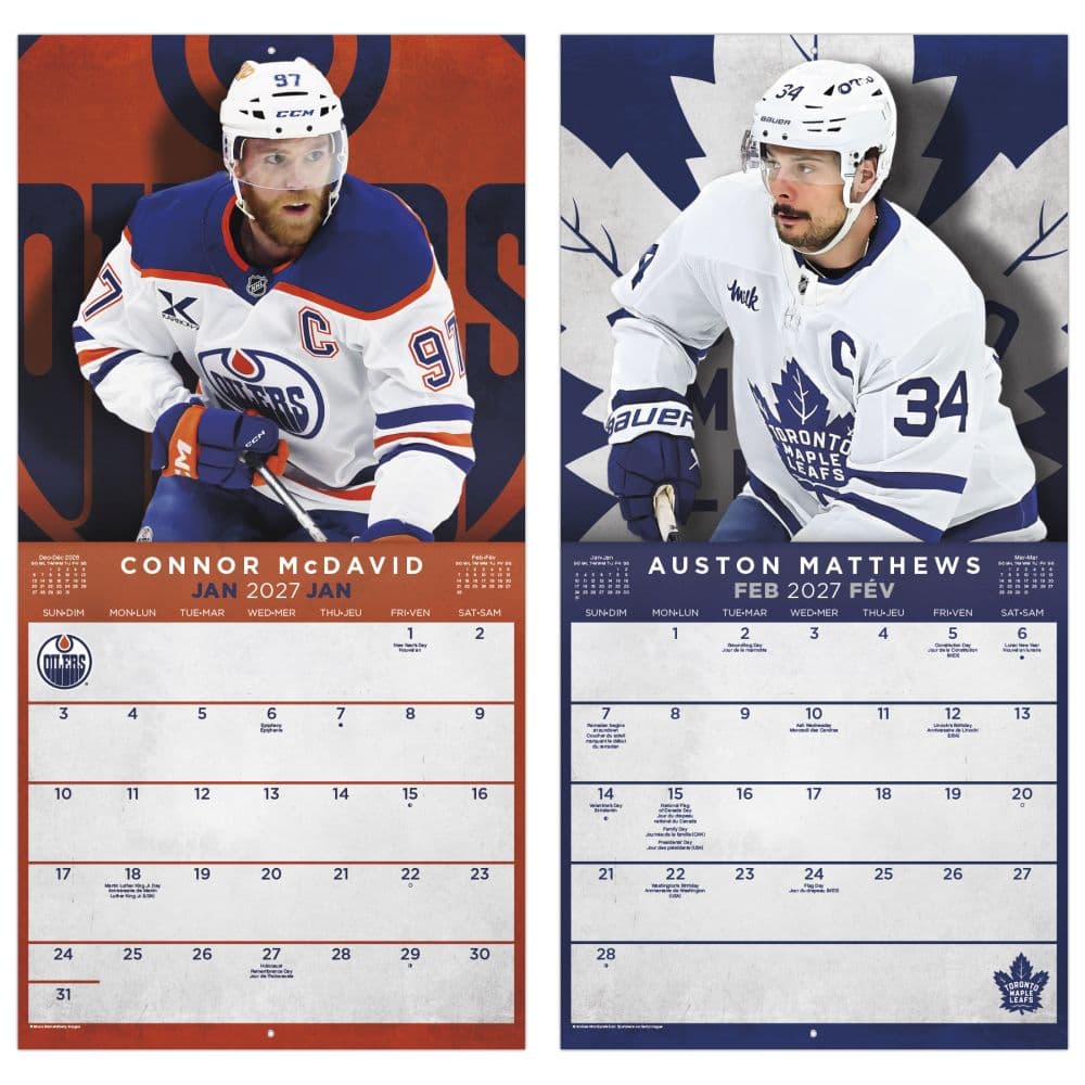 NHL Superstars Bilingual French 2027 Wall Calendar Fifth Alternate Image