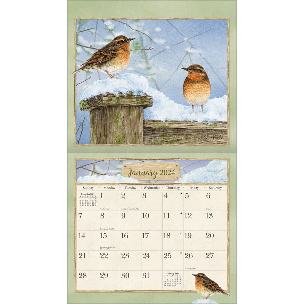 Birds In The Garden 2024 Wall Calendar