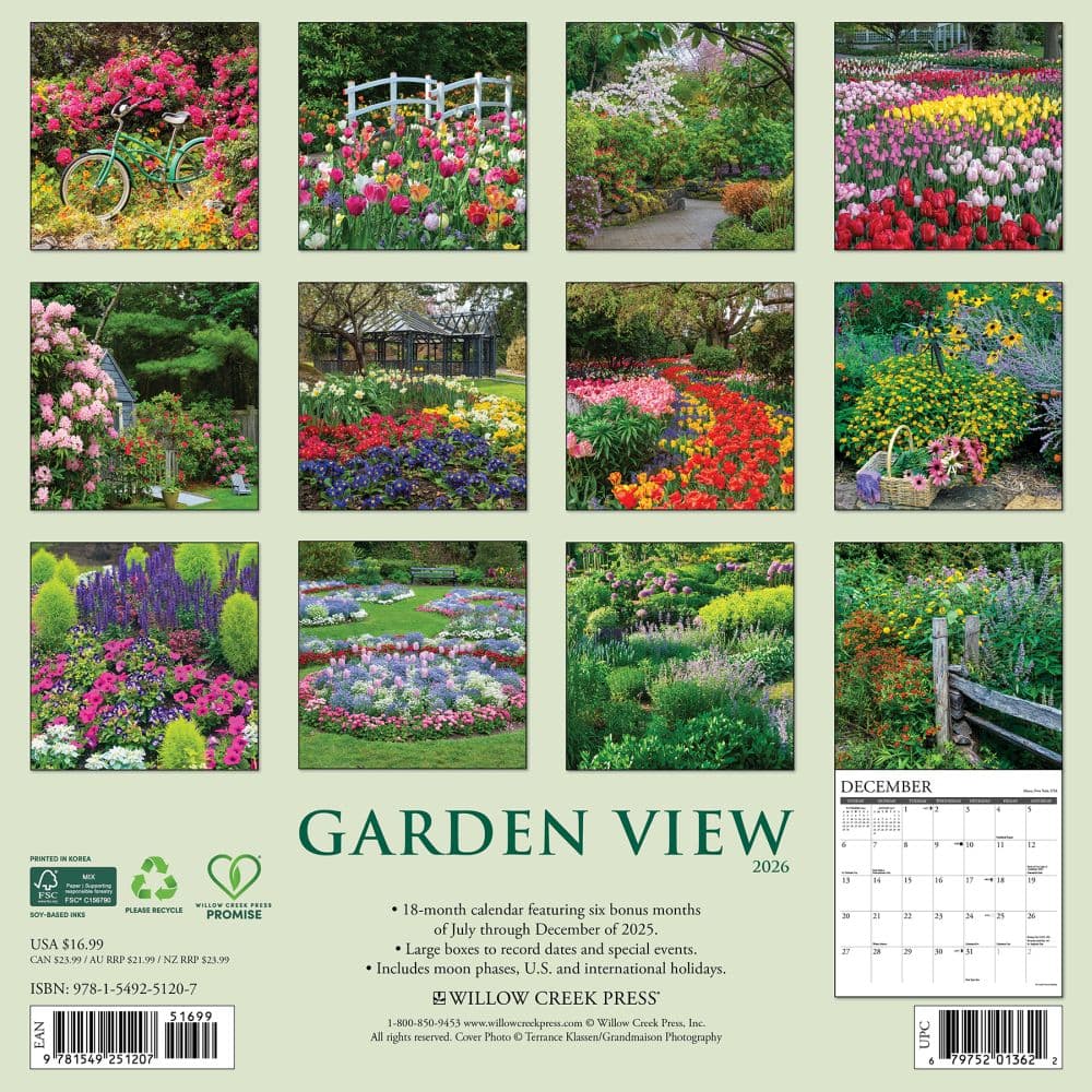 Garden View 2026 Wall Calendar First Alternate Image