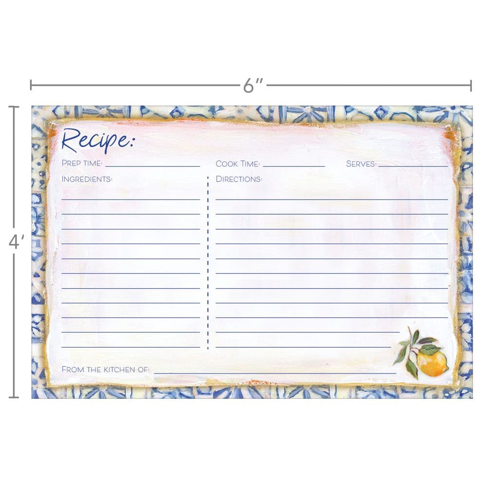 Portofino Cucina 4X6 Recipe Cards Third Alternate Image