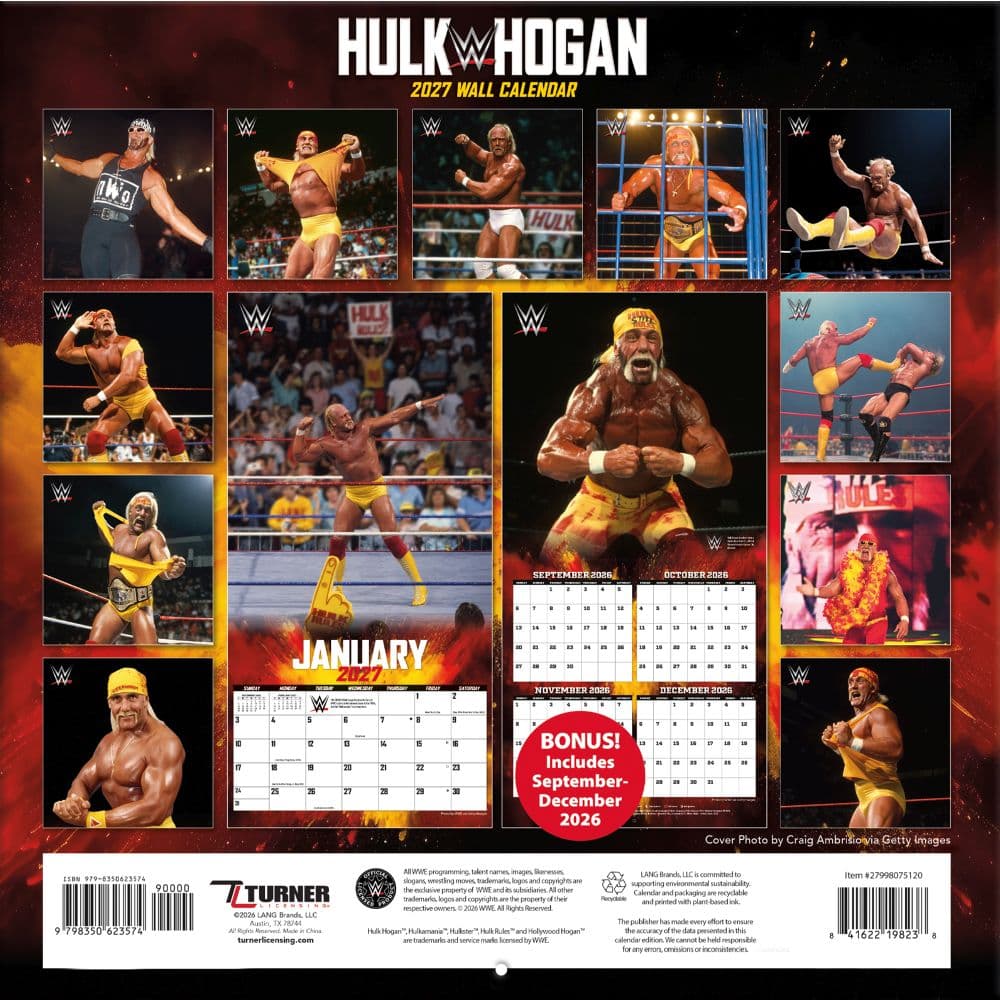 WWE Hulk Hogan 2027 Wall Calendar First Alternate Image