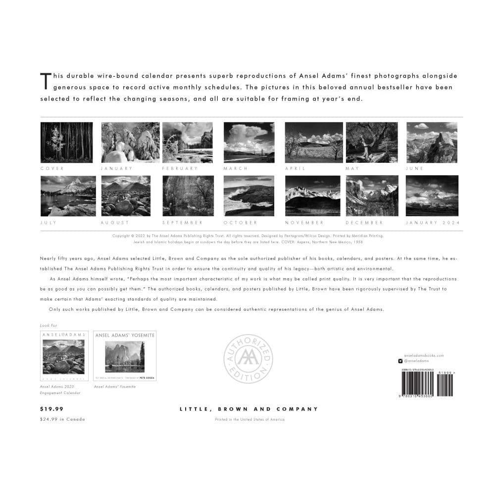 Ansel Adams 2023 Calendar - Calendars.com