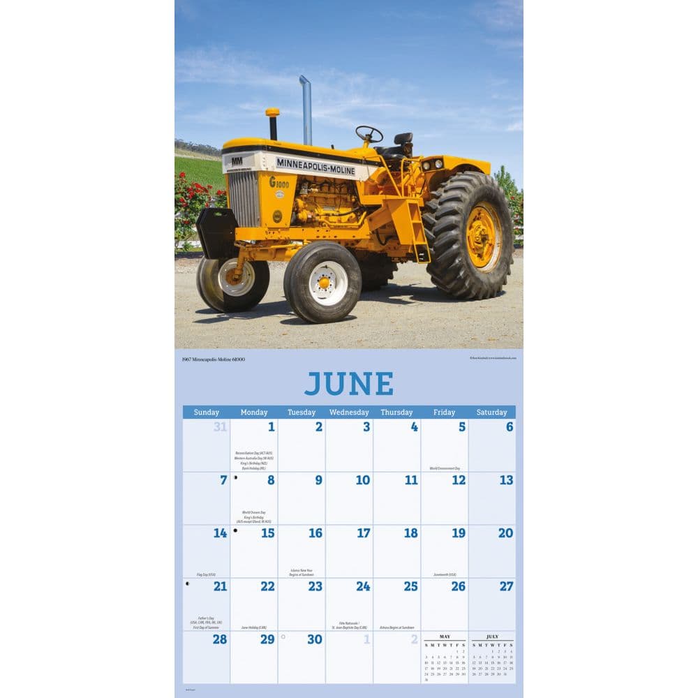 Tractors 2026 Wall Calendar Third Alternate Image