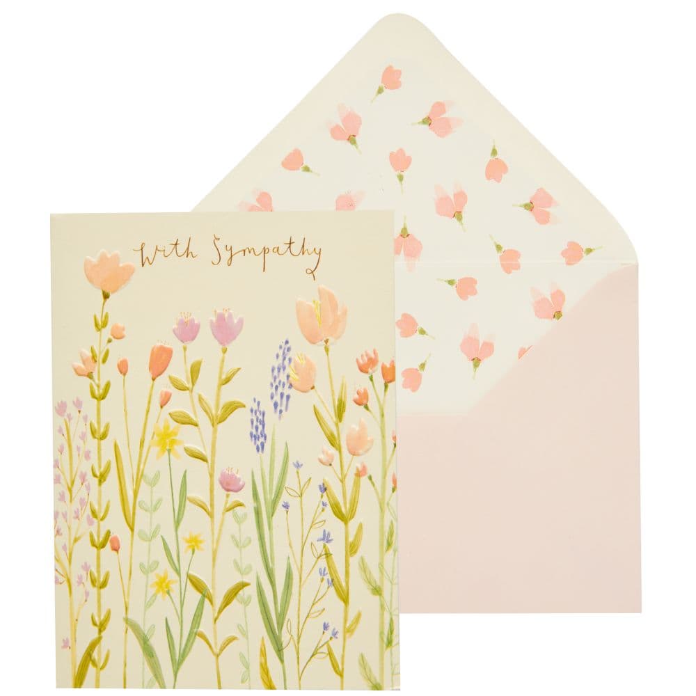 Whimsy Long Stemmed Flowers Sympathy Card Main Product Image width=&quot;1000&quot; height=&quot;1000&quot;