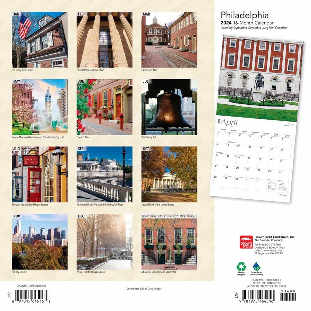 Philadelphia 2024 Wall Calendar
