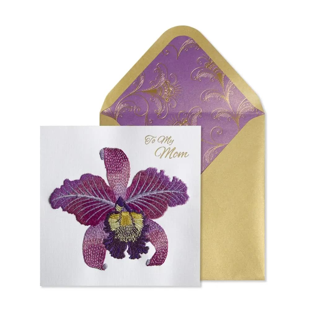 image Embroidered Orchid Mother&#39;s Day Card