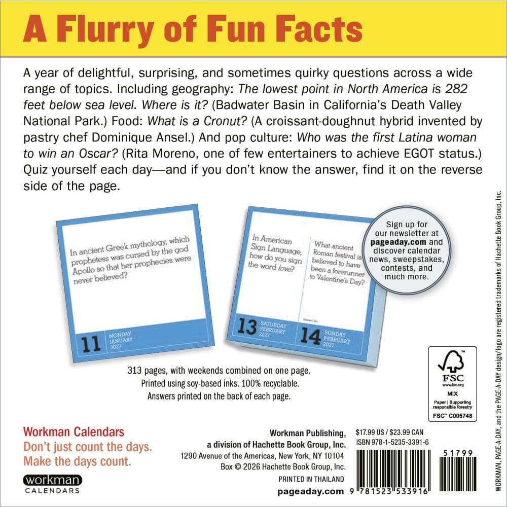 365 Days of Amazing Trivia 2027 Page-A-Day Desk Calendar First Alternate Image