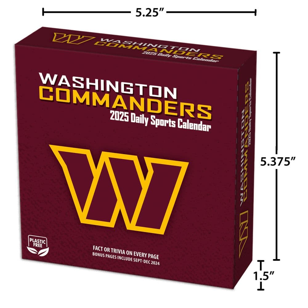 NFL Washington Football Team 2025 Desk Calendar Size