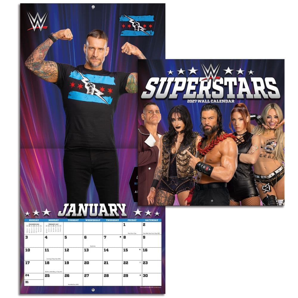 WWE Superstars 2027 Mini Wall Calendar Fifth Alternate Image
