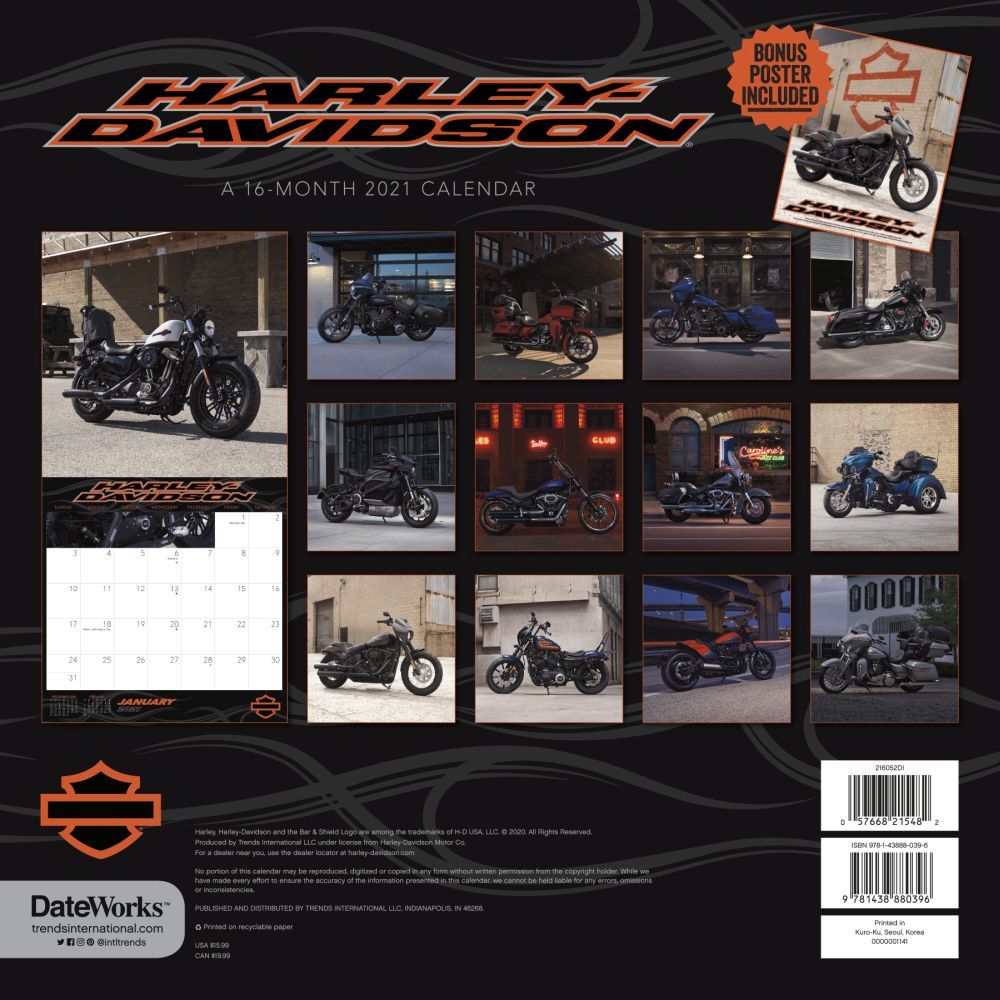 2021 V-TWIN VIXENS WALL CALENDAR featuring Harley-Davidson Motorcycles 