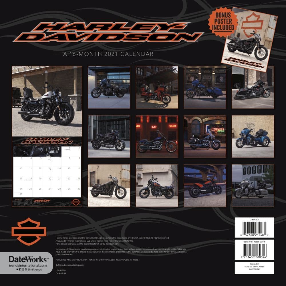 Harley Davidson 2025 Calendar