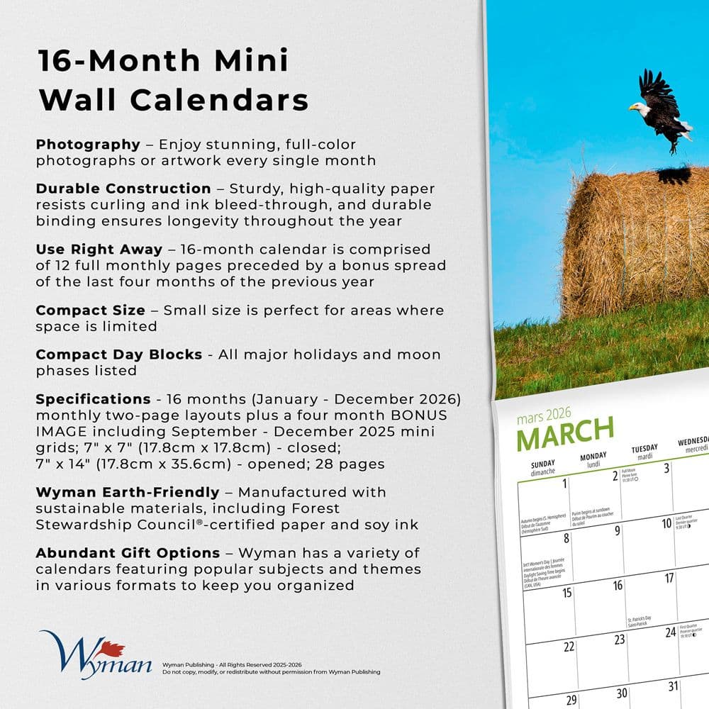 Canada Wyman 2026 Mini Wall Calendar Fifth Alternate Image