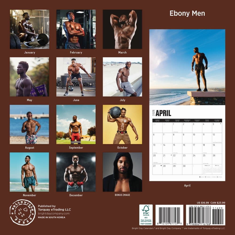 Ebony Men 2025 Wall Calendar First Alternate Image width="1000" height="1000"