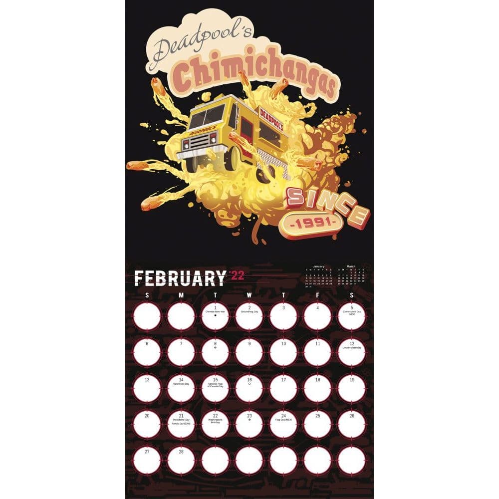 Deadpool 2022 Wall Calendar - Calendars.com