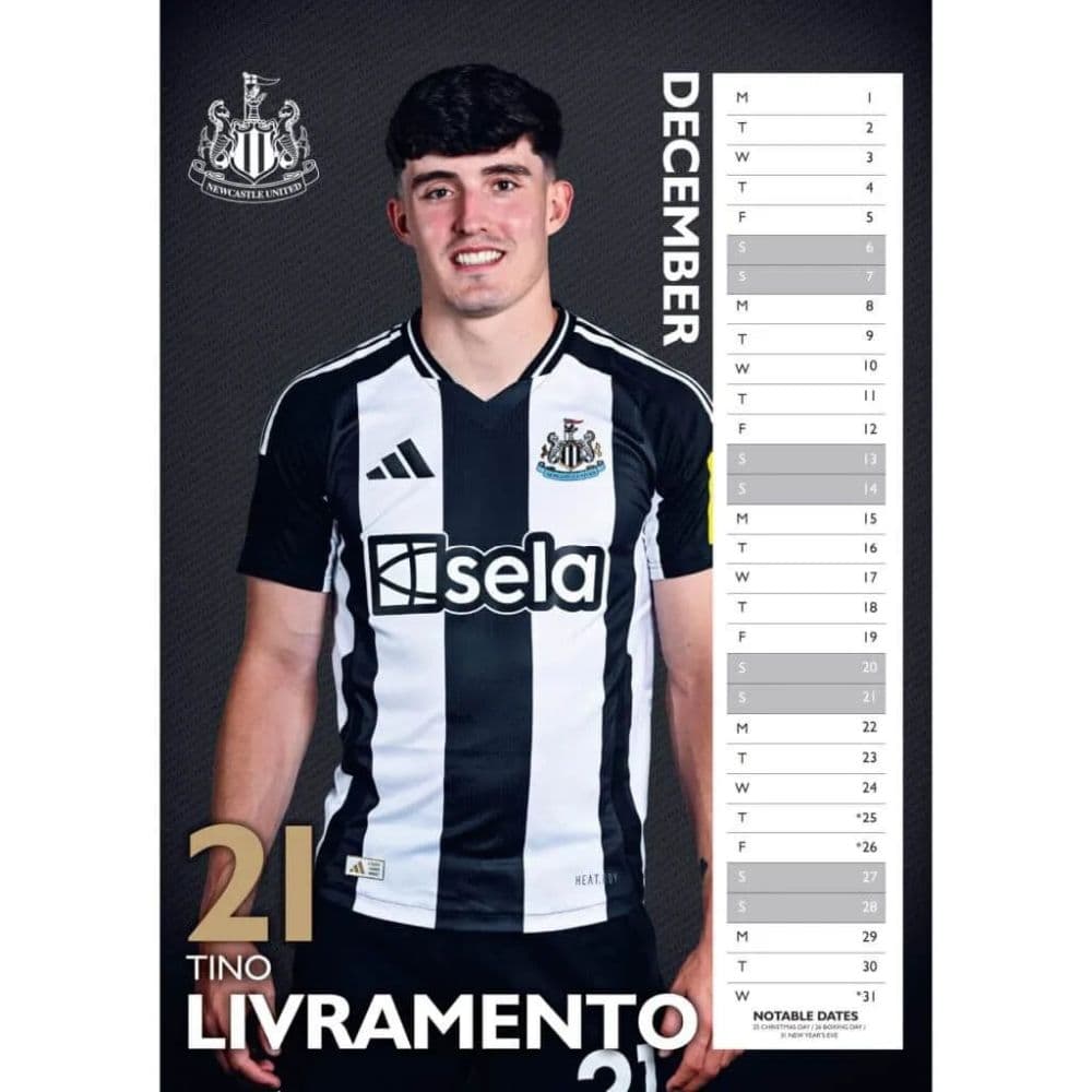 Newcastle United FC Poster 2025 Wall Calendar Third Alternate Image