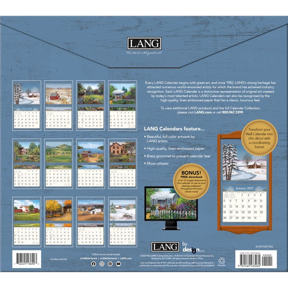Country Living by Colleen Eubanks 2025 Wall Calendar