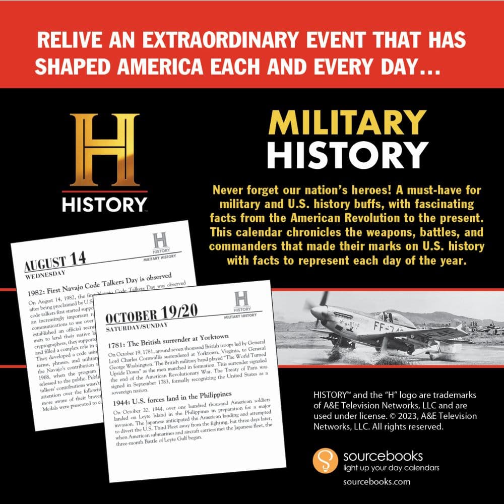 History Channel This Day in Military 2024 Desk Calendar Alternate Image 1