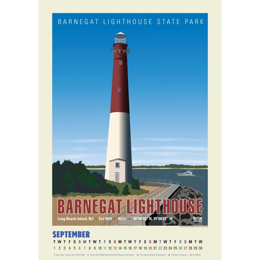 Atlantic Coast Lighthouses Posters 2026 Wall Calendar Third Alternate Image