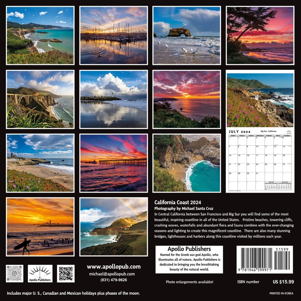 California Coast 2025 Wall Calendar