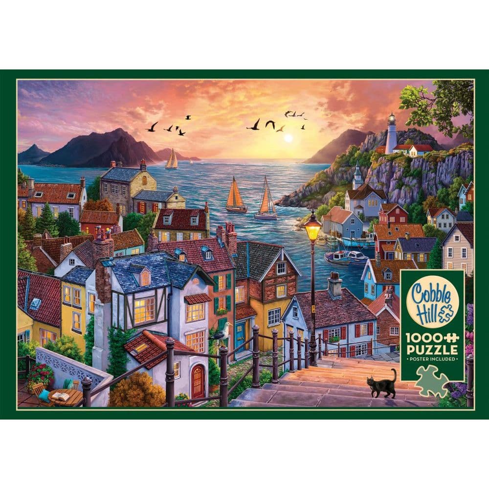 coastal-town-sunset-1000-piece-puzzle-calendars