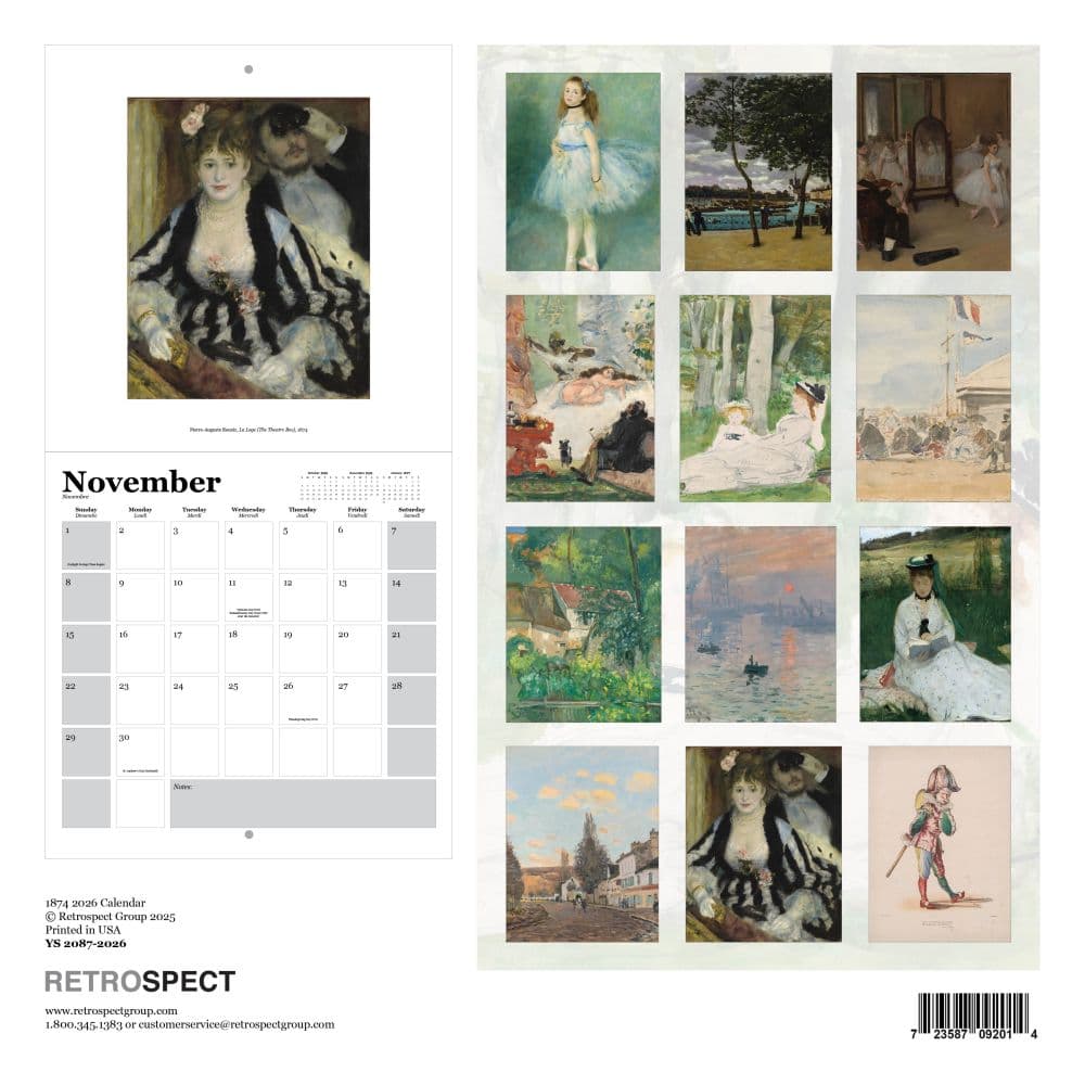 Impressionist of 1874 2026 Wall Calendar First Alternate image
