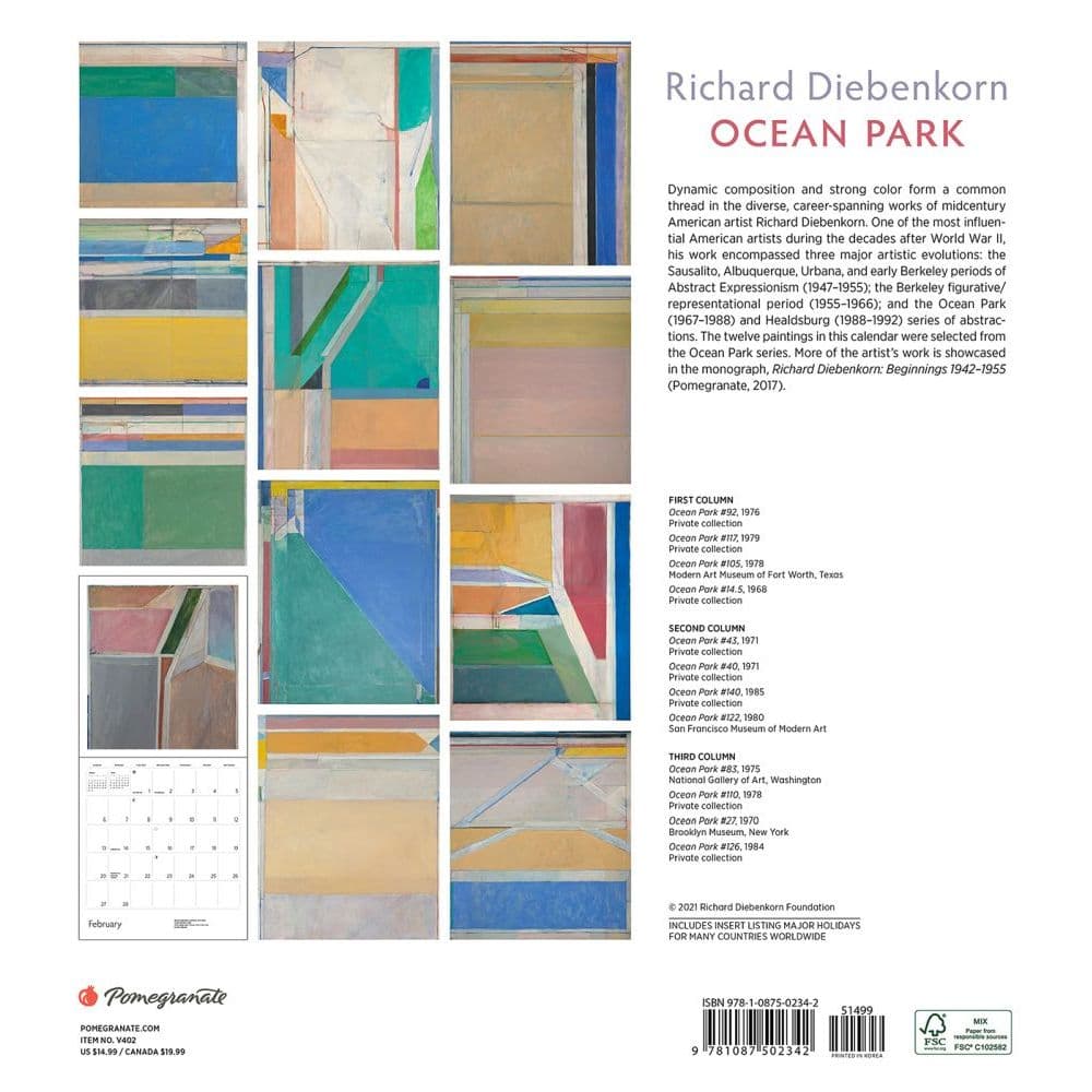 Diebenkorn Beginnings 2022 Wall Calendar - Calendars.com