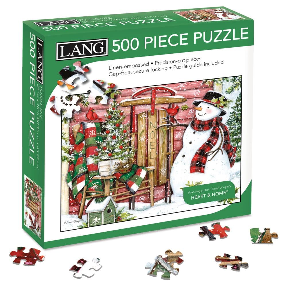 Snowman and Sled 500 Piece Puzzle Third Alternate Image