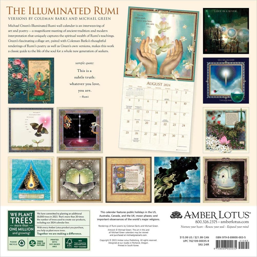Rumi Illuminated 2024 Wall Calendar
