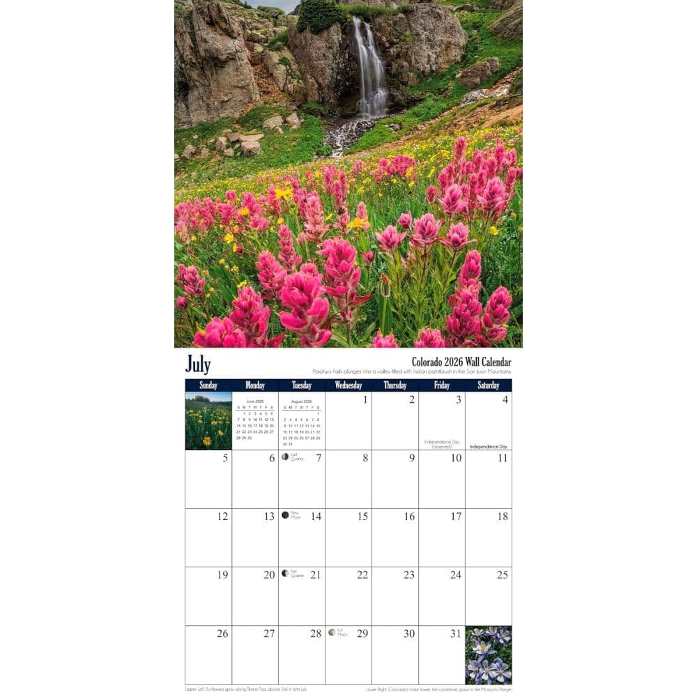 Colorado Scenic 2026 Wall Calendar Fourth Alternate Image