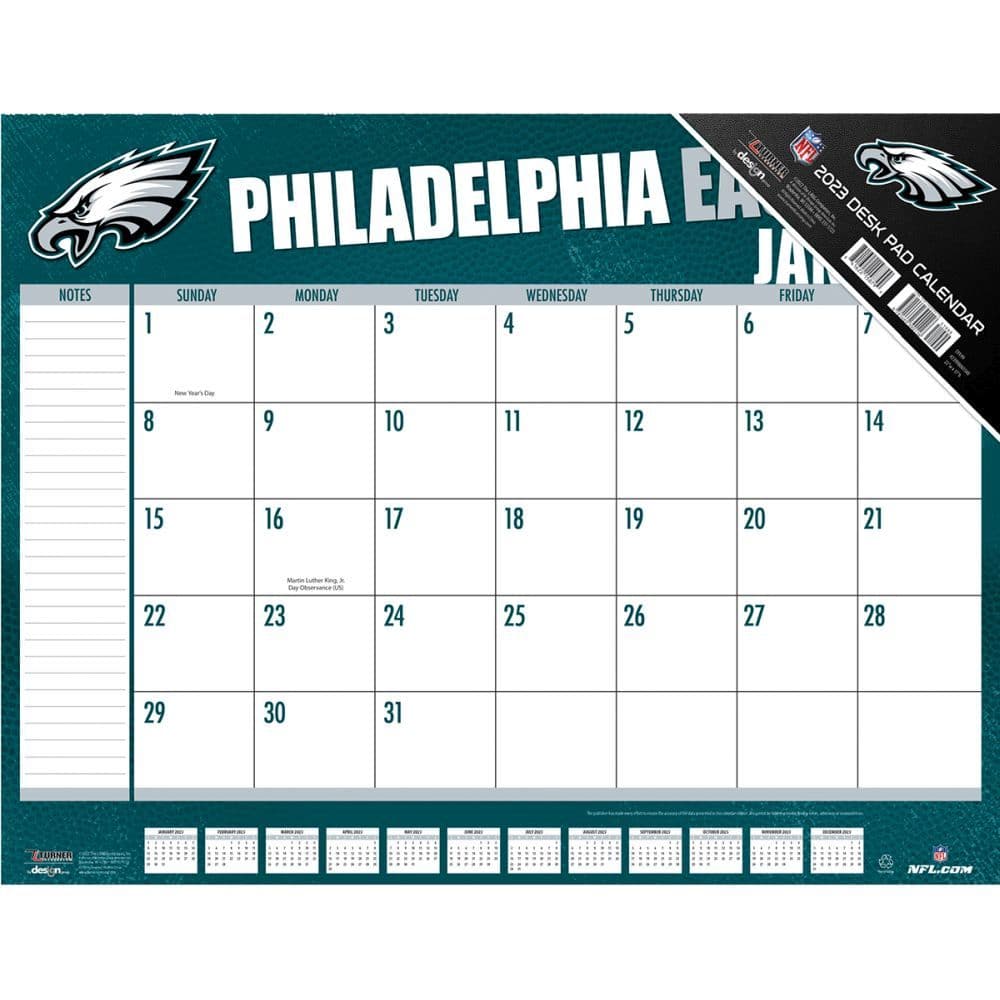 Philadelphia Eagles Calendar 2023 Nfl Philadelphia Eagles 2023 Desk Pad - Calendars.com