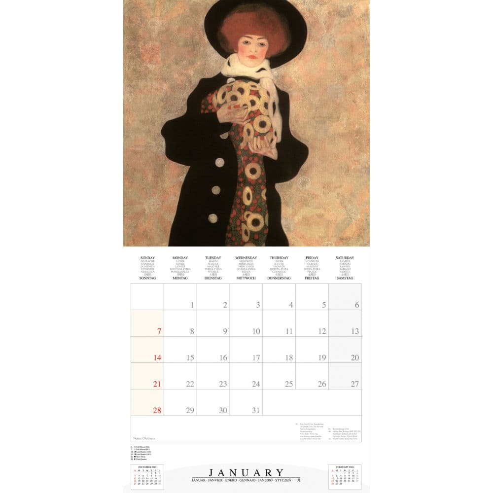 Schiele Paintings 2024 Wall Calendar Second Alternate Image width=&quot;1000&quot; height=&quot;1000&quot;
