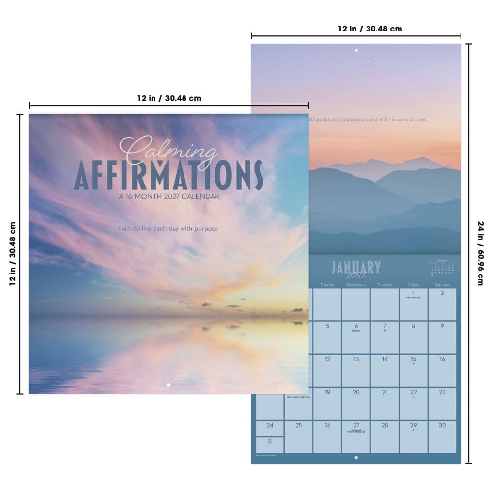 Calming Affirmations 2027 Wall Calendar Sixth Alternate Image