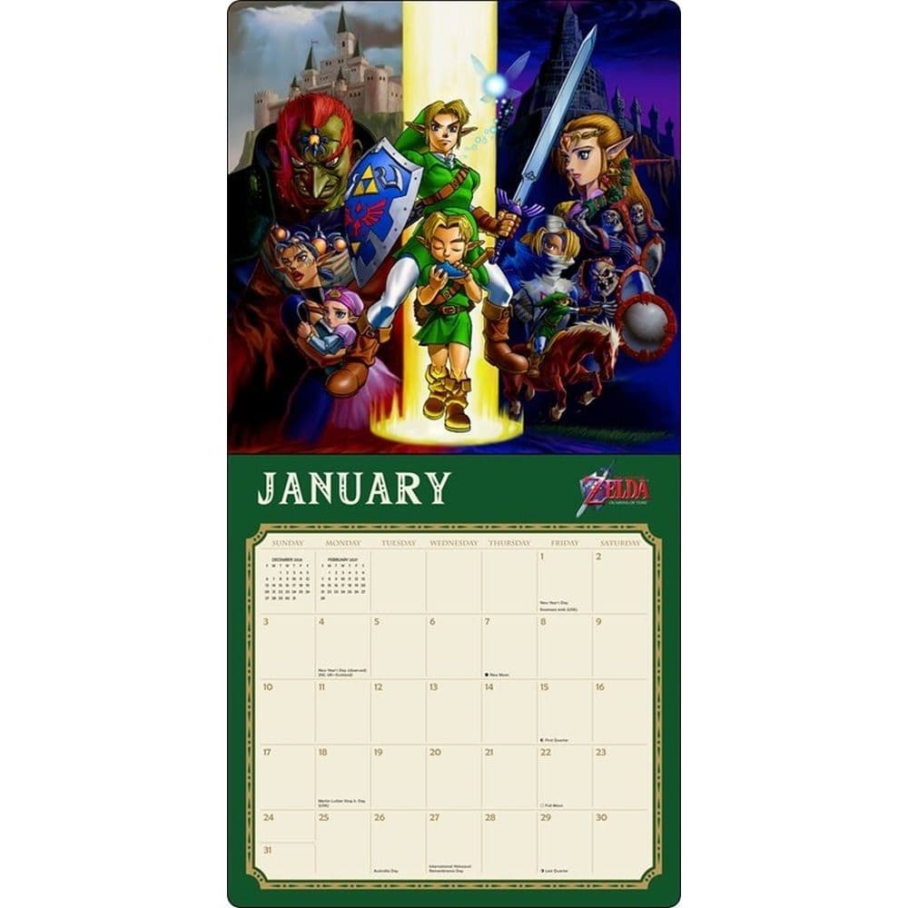 Legend of Zelda 2027 Wall Calendar Second Alternate Image