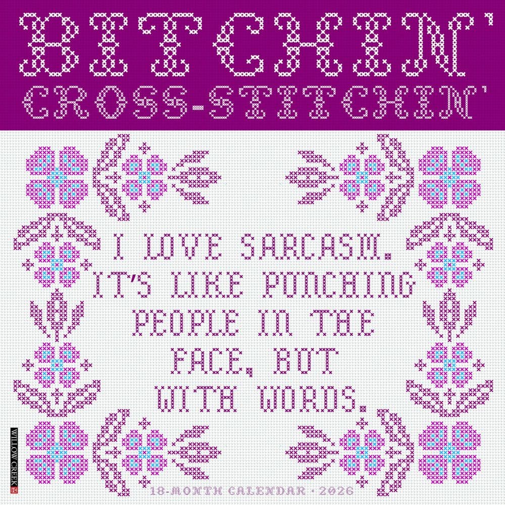 Bitchin Cross Stitchin 2026 Wall Calendar Main Image