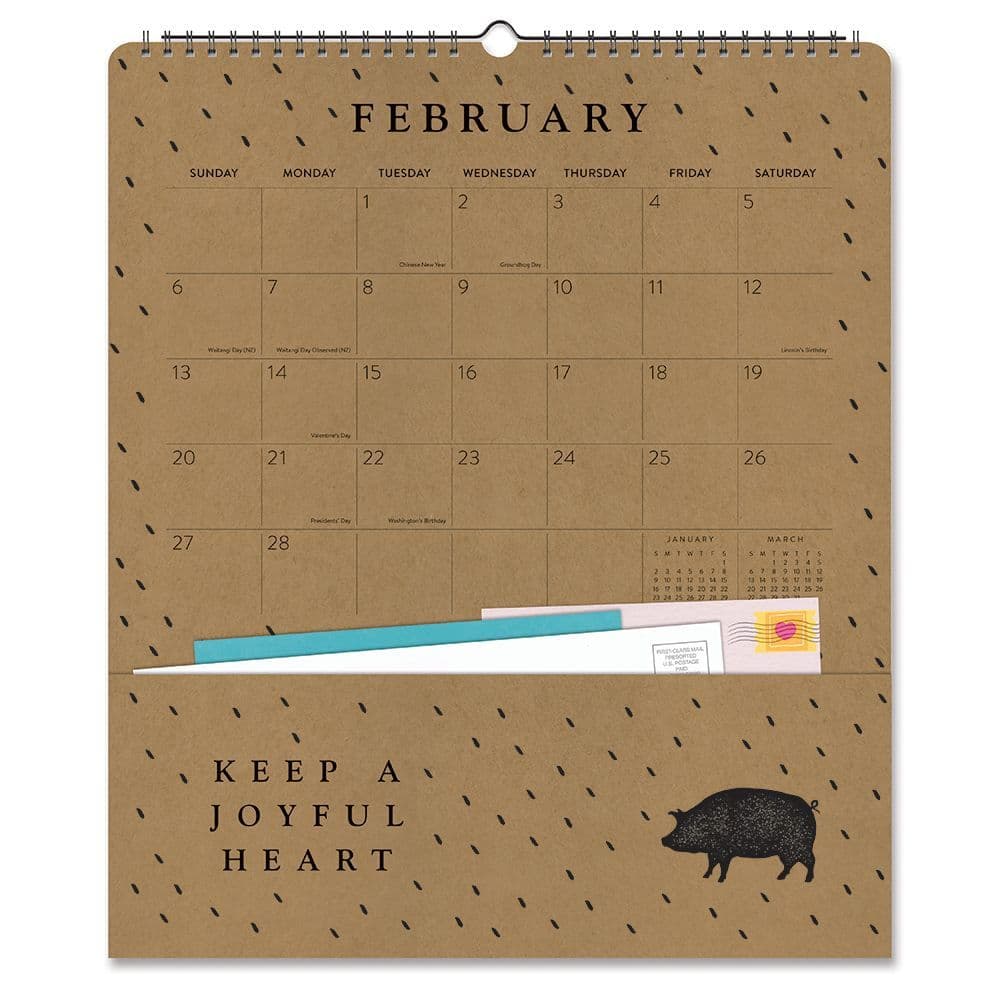 Kraft Farmhouse 2022 Pockets Plus Wall Calendar - Calendars.com